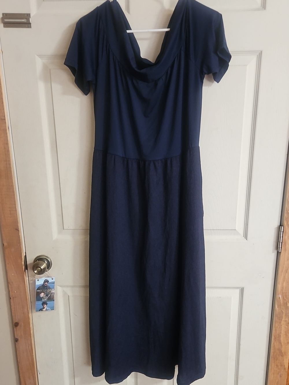 A New Day Women's Raglan Short Sleeve Twofer Midi A-Line Dress: Blue: NWT: SZ XL